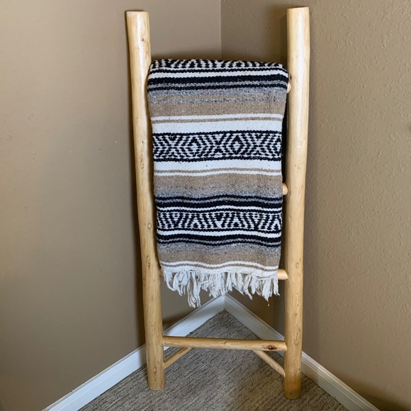 Authentic Handmade Falsa Blanket Made in Mexico neutrals - Picture 4 of 6